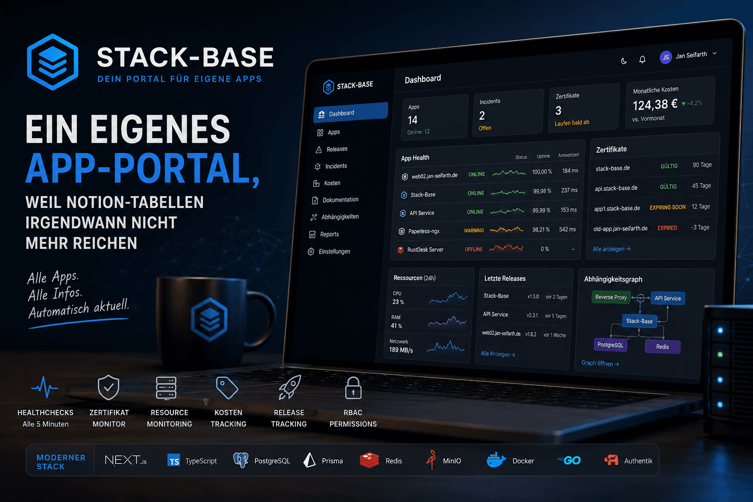 Stack-Base: Ein eigenes App-Portal, weil Notion-Tabellen irgendwann nicht mehr reichen